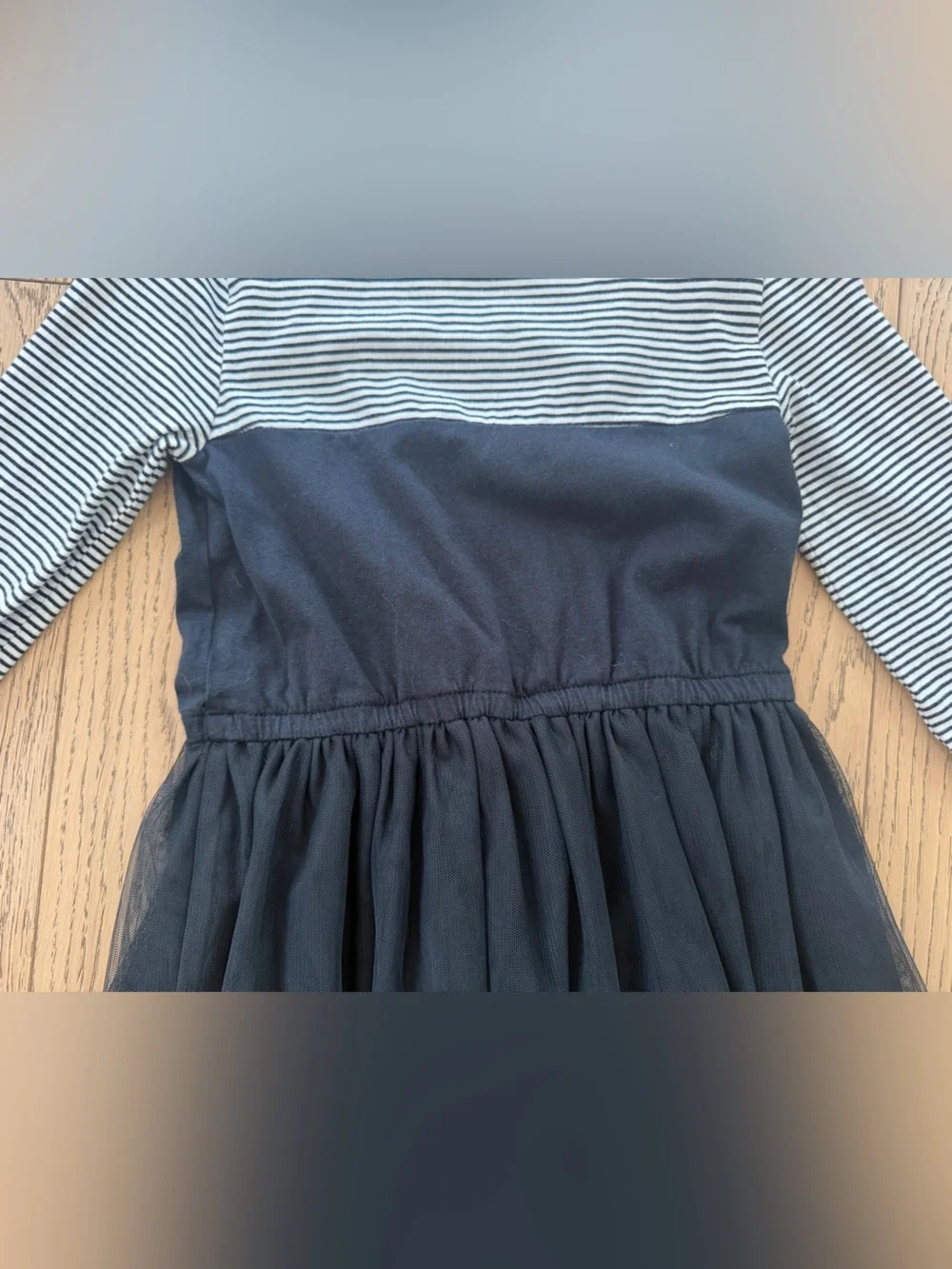 Carter's Girls Halloween Long-Sleeve Striped Cat Dress w/ Tulle Lined Skirt Sz 7